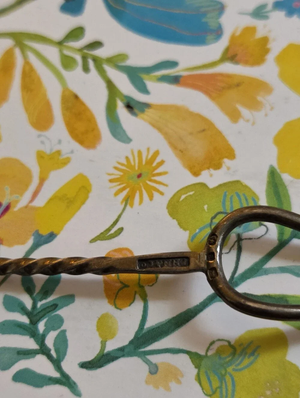 Vintage Handwrought Sterling Small 2-TINE Lobster FORK-Twisted Wire Hallmarked